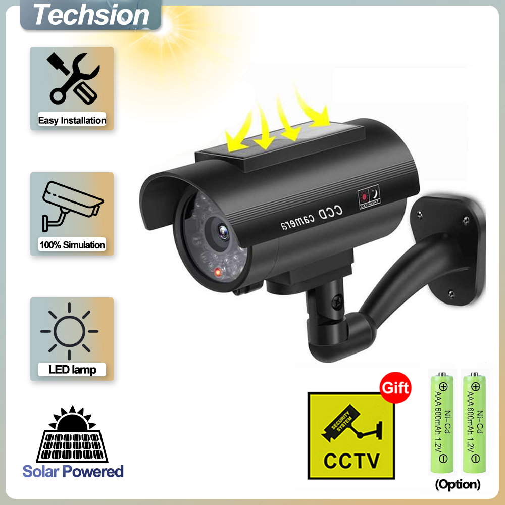 Home Security Outdoor Cameras - الألواح الشمسية محاكاة كاميرا مراقبة ،