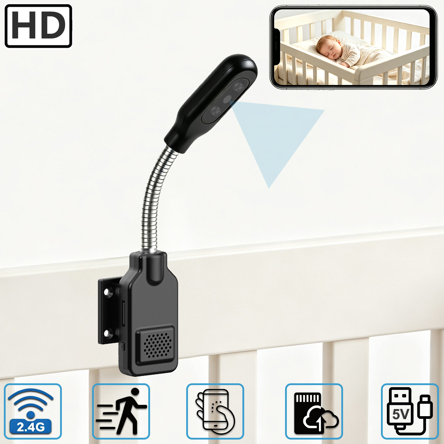 Home Security Honeywell - كاميرا مراقبة مرنة للأطفال والحيوانات الأليفة،