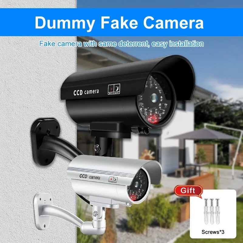 Home Security Outdoor Cameras - كاميرا مراقبة وهمية مقاومة للماء للاستخدام