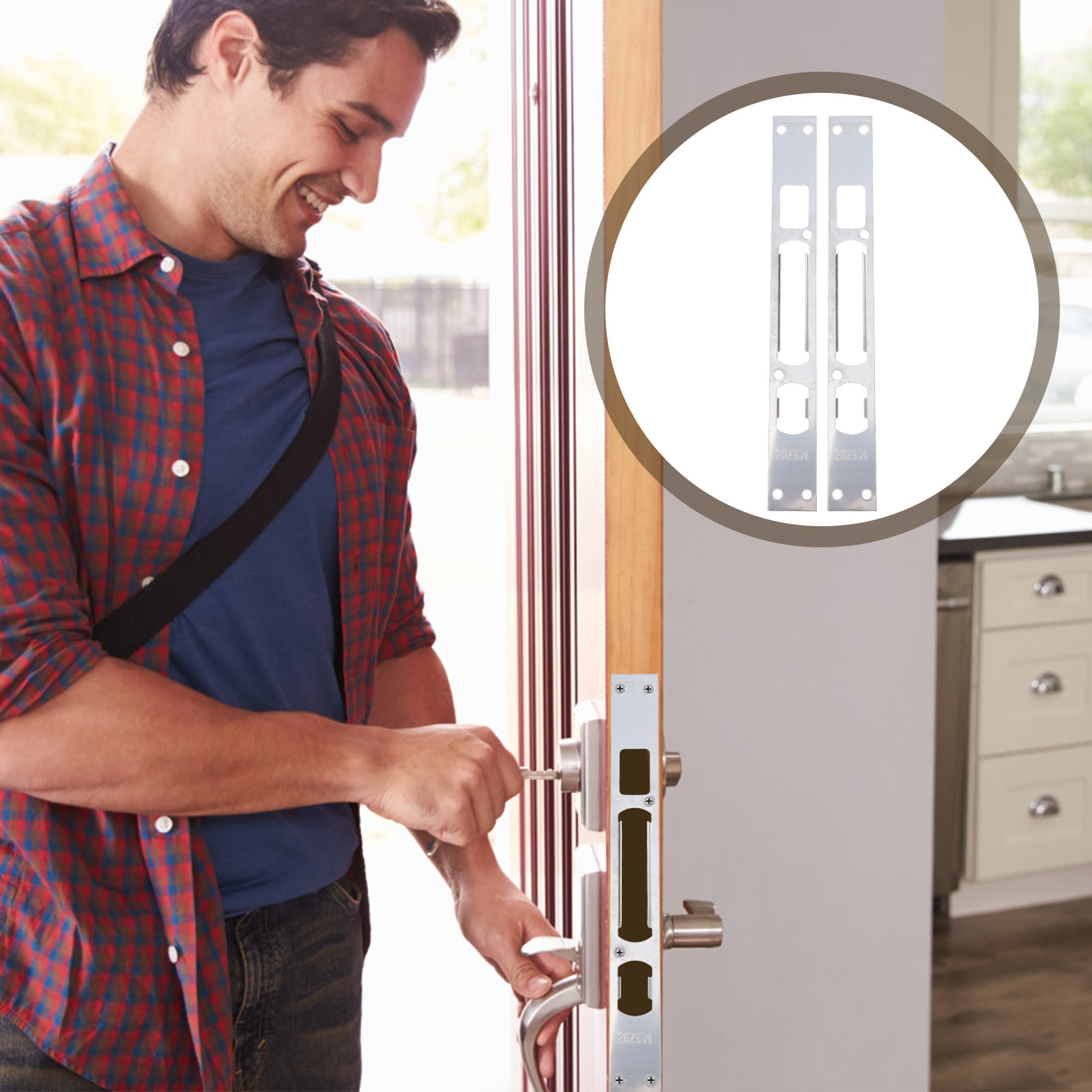 Door Reinforcer Kit - 6 قطع من صفائح تثبيت الأبواب