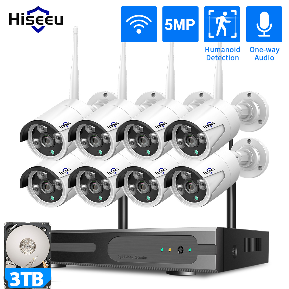 Home Security Wireless Cameras - نظام كاميرات مراقبة Hiseeu بدقة 3/5/8