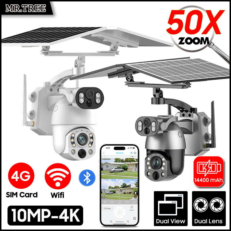 Home Security Outdoor Cameras - 4K 50X زووم بصري عدسة مزدوجة